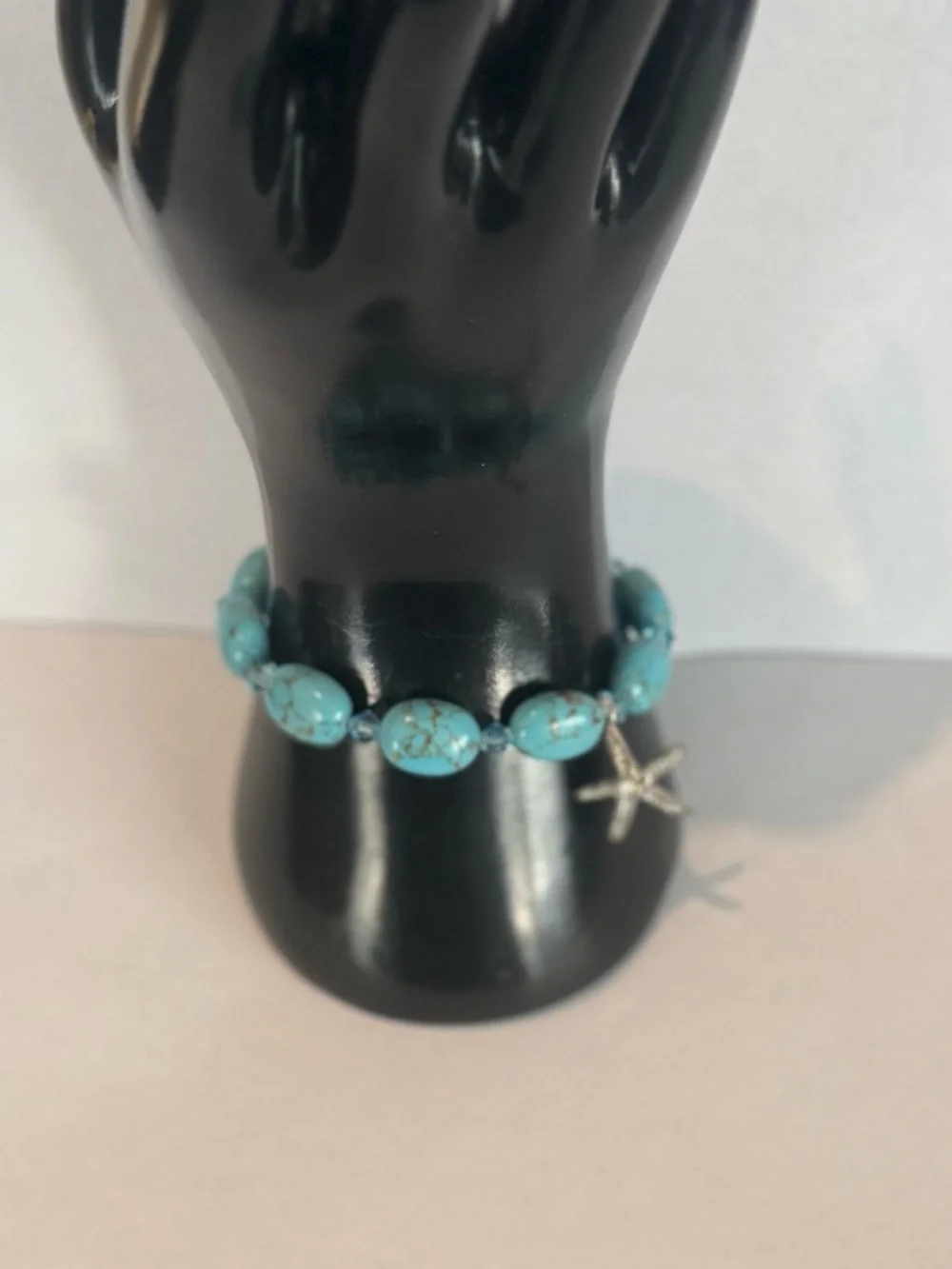 Turquoise Beaded Starfish Stretch Bracelet